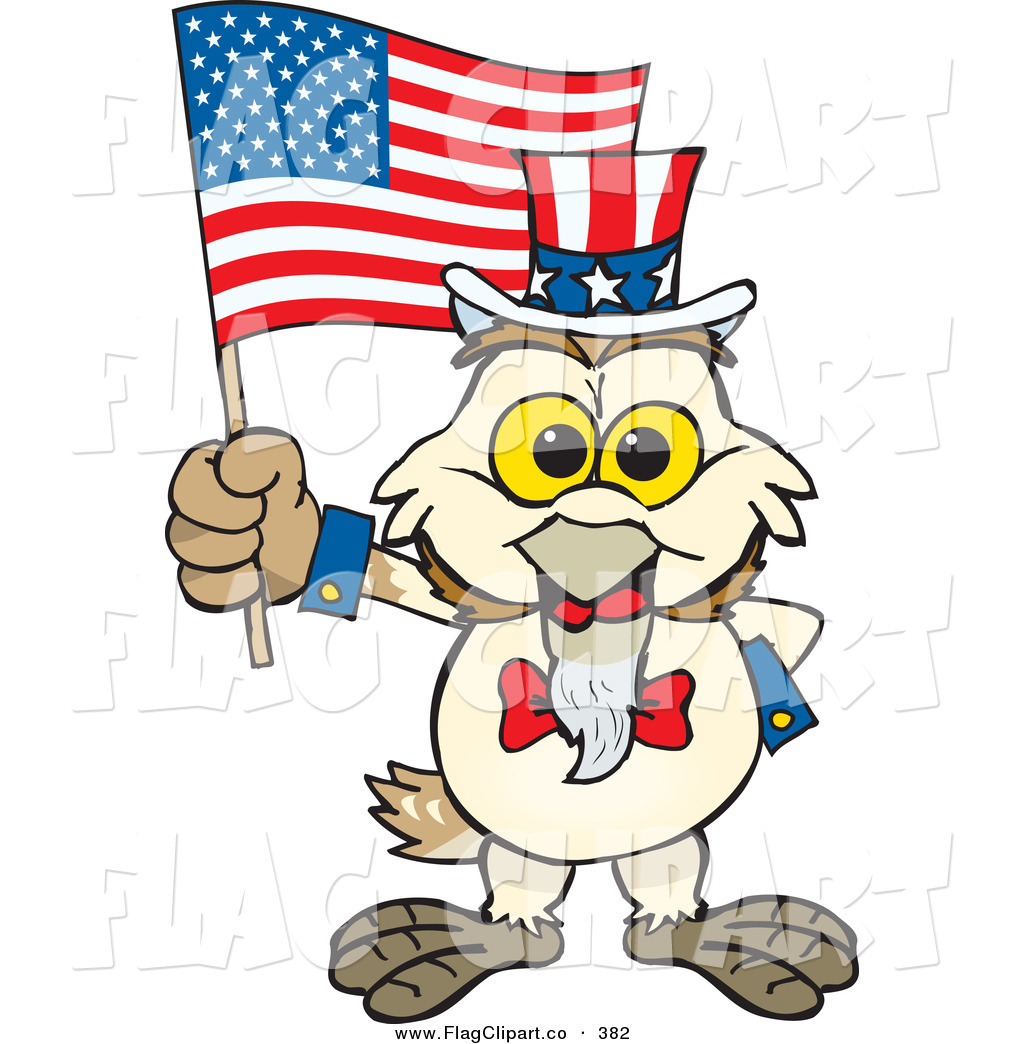 Larger Preview  Clip Art Of A Smiling Patriotic Uncle Sam Barn Owl