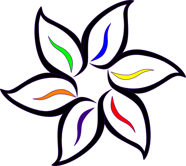 Multi Color Flower Clip Art At Clker Com   Vector Clip Art Online