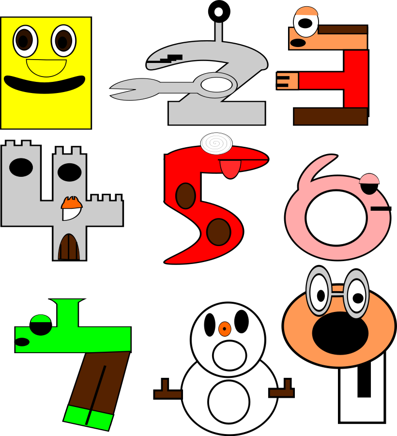 Numbers Cartoons Clipart Large Size