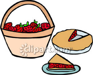 Of Stawberries And Strawberry Pie   Royalty Free Clipart Picture