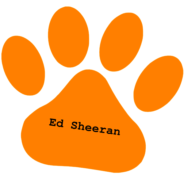 Orange Paw Ed Sheeran Text Clipart