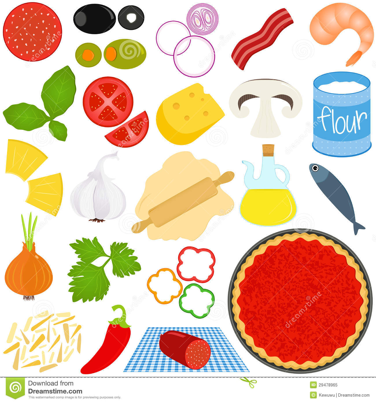 Pizza Toppings Clipart Ingredients To Make Pizza