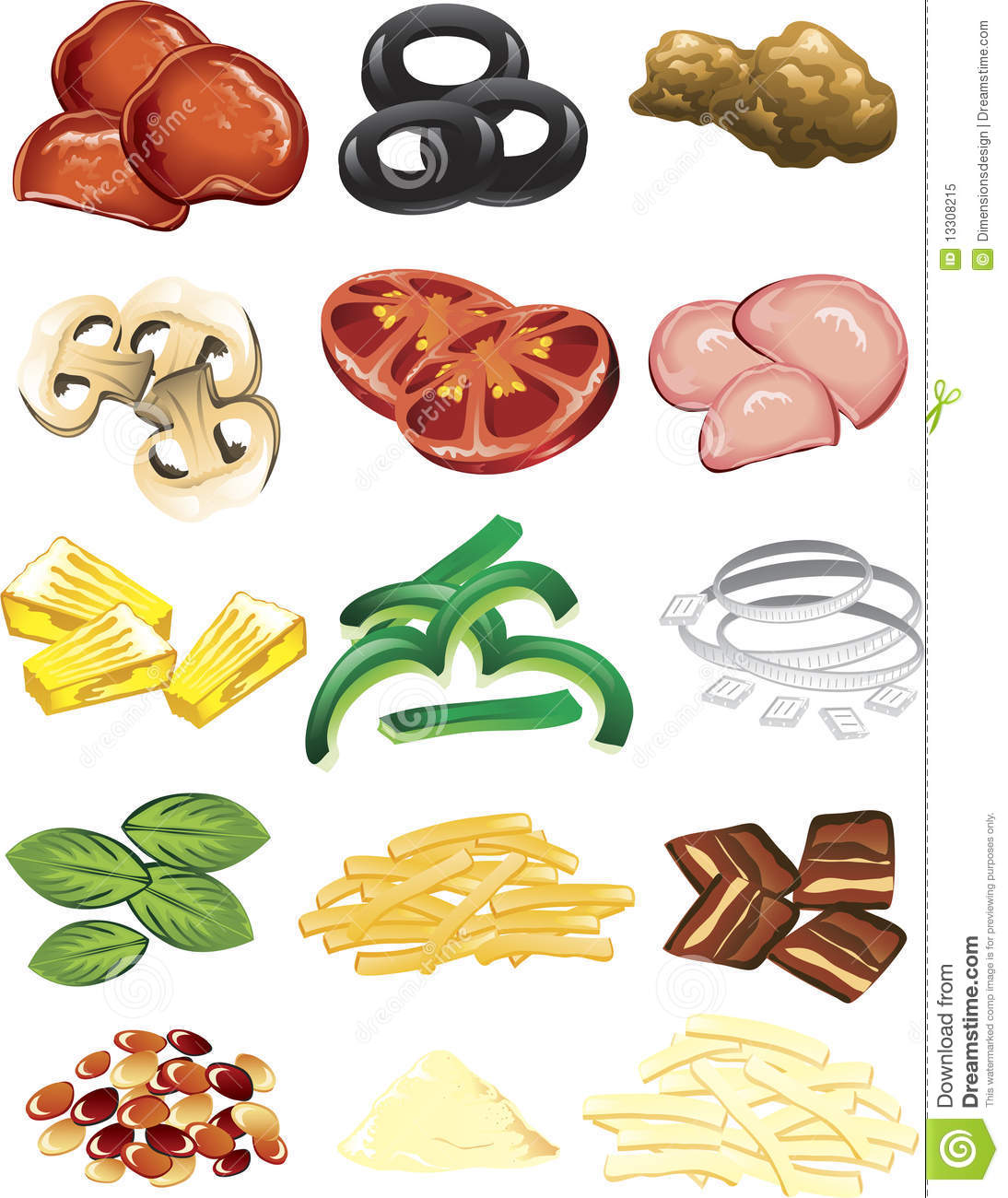 Pizza Toppings Royalty Free Stock Photo   Image  13308215