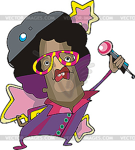 Pop Star Singer Cartoon   Vector Clipart