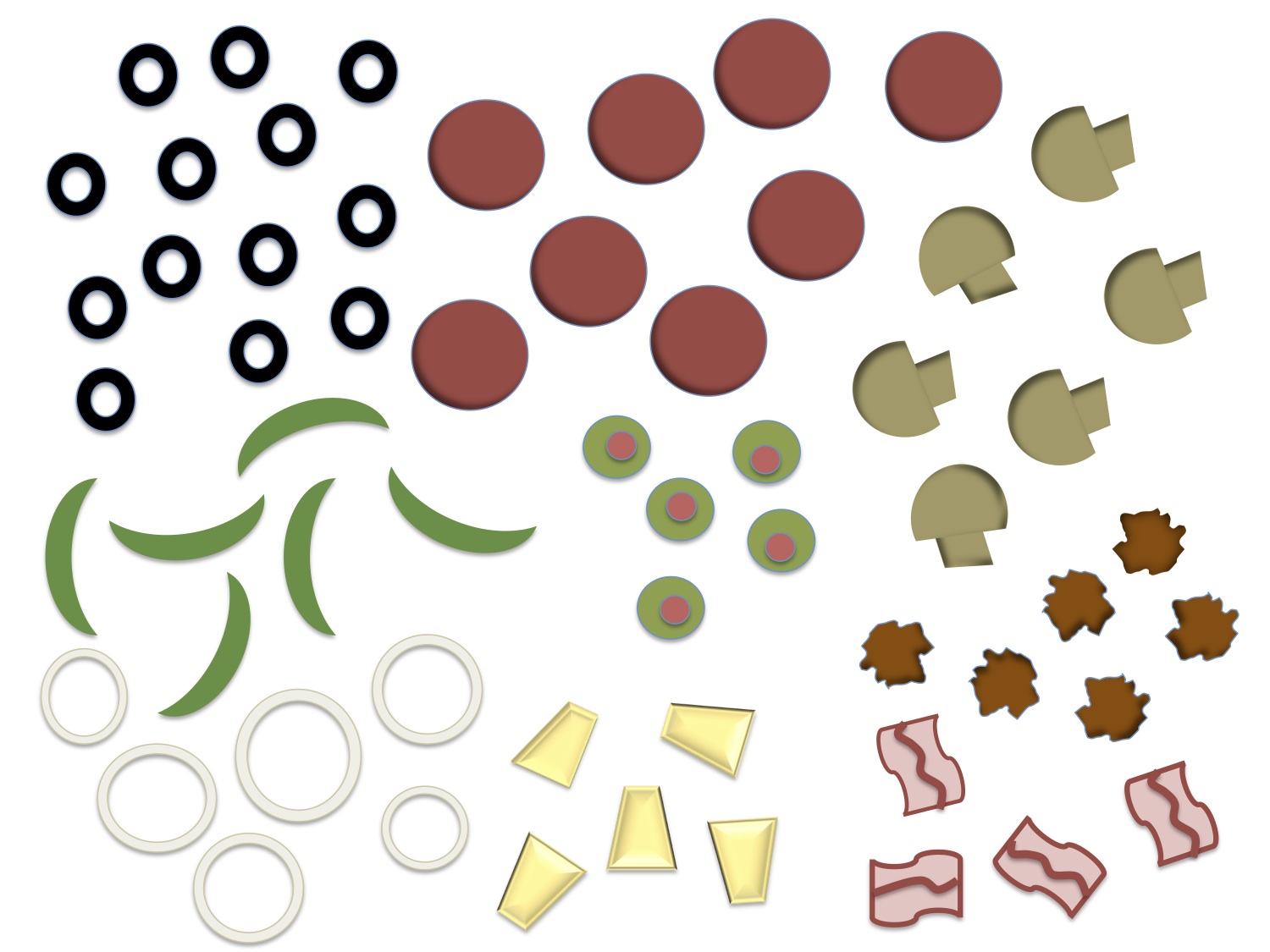 Printable Pizza Toppings Clipart   Free Clipart