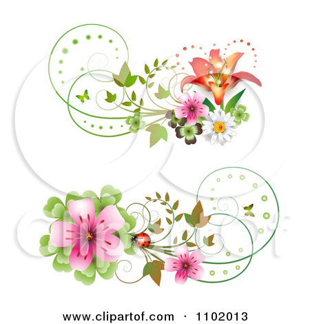 Royalty Free  Rf  Floral Divider Clipart Illustrations Vector