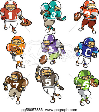 Stock Illustration   Cartoon Football Player Icon   Clipart