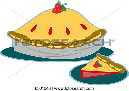 Strawberry Pie View Large Clip Art Graphic
