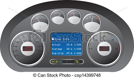 Vector Of Dashboard Of A Truck   Truck Dashboard Design With Gauges