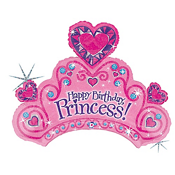 34 Happy Birthday Princess Mylar Each   Party Supplies