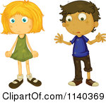 Cartoon Of A Filthy Boy And Girl 2 Royalty Free Vector Clipart