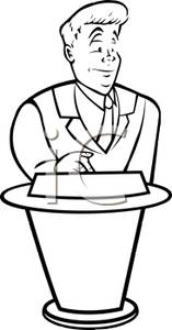     Cartoon Of A Student Giving A Lecture   Royalty Free Clipart Picture