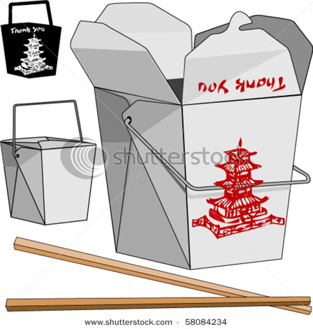 Chinese Food Takeout Box   Vector Clip Art Picture