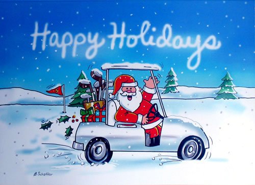 Christmas Golf Greetings Postcards For Xmas And Holidays Golf   Golf