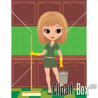 Clipart Girl Cleaning Kitchen   Cliparts   Pinterest