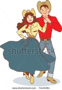 Couples Western Dancing   Country Western Dancers   Stock Vector More