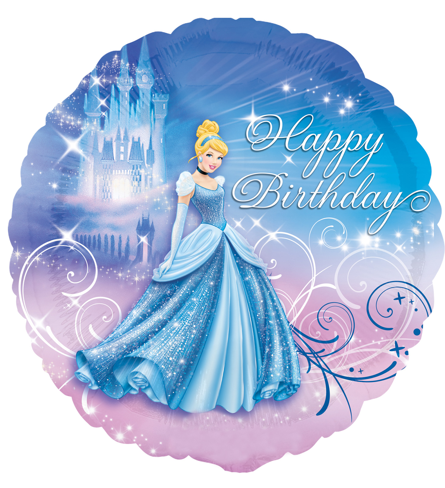 Disney Cinderella Happy Birthday Foil Balloon   Thepartyworks