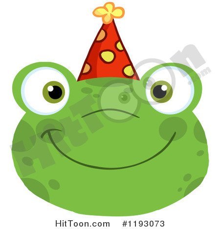 Frog Clipart  1193073  Smiling Happy Frog Face With A Party Hat By Hit