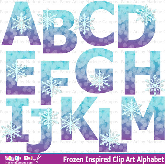 Frozen Clip Art Alphabet Frozen Birthday Frozen Party Frozen    