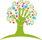 Helping Hands Heart Clip Art Tree Hands And Hearts Figures