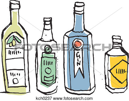 Illustration Of Bottle Of Oil And Vinegar Kch0237   Search Eps Clipart