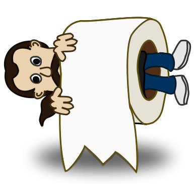 Man In Toilet Roll Cartoon Clipart