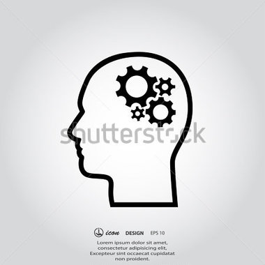 Pictograph Of Gear In Head Stock Vector   Clipart Me
