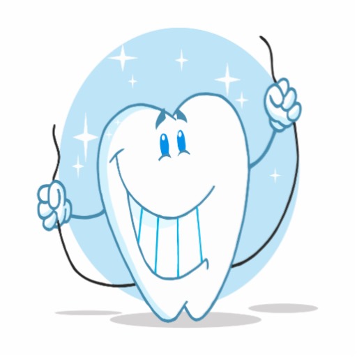 Smiling Tooth Cartoon Character Always Floss Cut Out   Zazzle