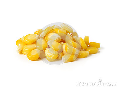 Sweet Whole Kernel Corn On White Background