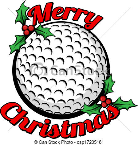Vector Of Golf Merry Christmas   Golf Ball Surrounded By The Words