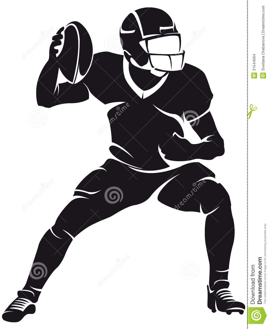 American Football Player Silhouette Stock Images   Image  31544094