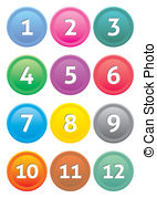 Calendar Icons   Set Of Coloured Calendar Icons With Month