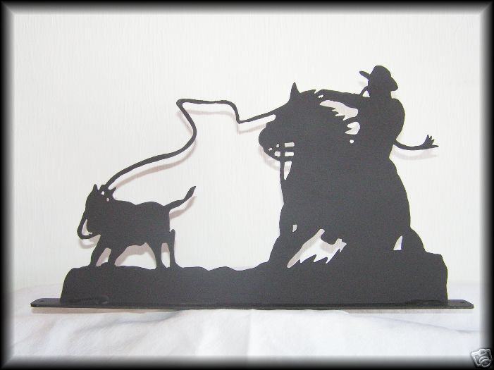 Calf Roping  Roper Western Horse Metal Art Silhouettes