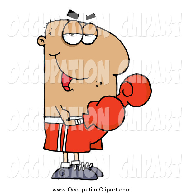 Clip Art Of A Hispanic Boxer Man By Hit Toon    206