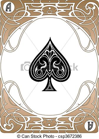 Clip Art Vector Of Spade Ace Card   Liberty Style Poker Playing Cards