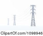 Clipart 3d Power Transmission Tower Pylons And Lines Royalty Free Cgi