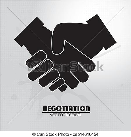 Clipart Vector Of Negotiation Icon Over Gray Background Vector