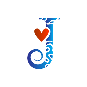     Design Of Heart Clipart   Blue Alphabet J With White Background