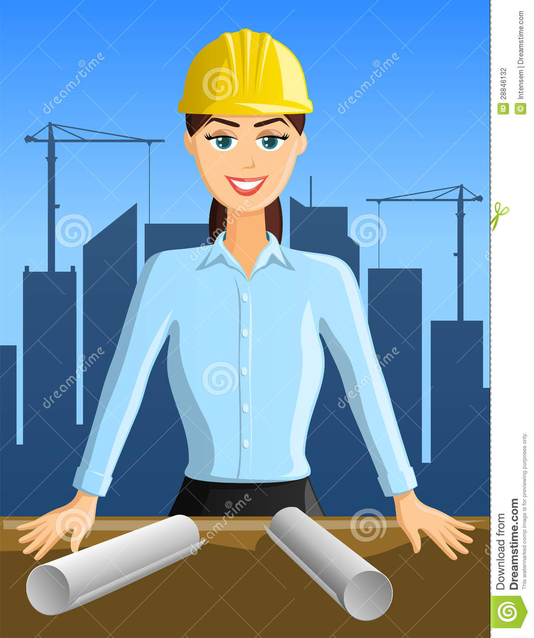 Engineer Clipart Young Woman Engineer With