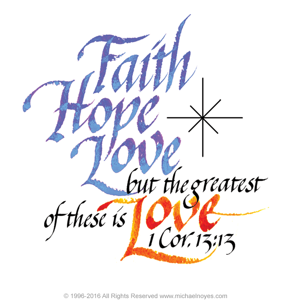 Faith Hope Love 1 Corinthians 13 13 Calligraphy Art Plaques    