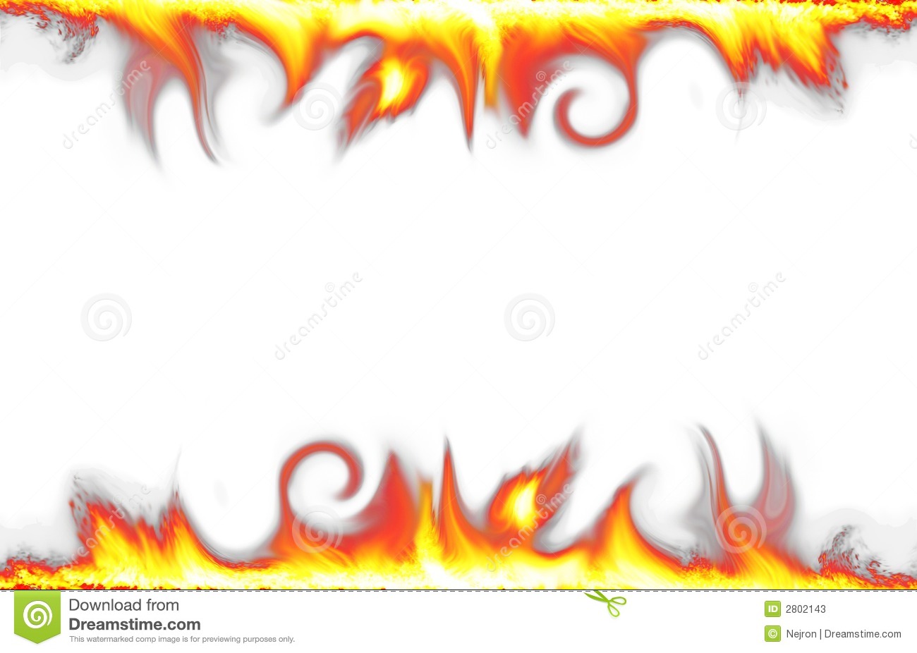 Fire Border Isolated On White Stock Photos   Image  2802143