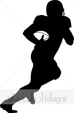 Football Player Silhouette Clipart   Party Clipart   Backgrounds