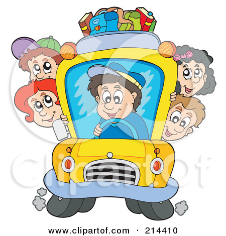Group Of School Children On A School Bus