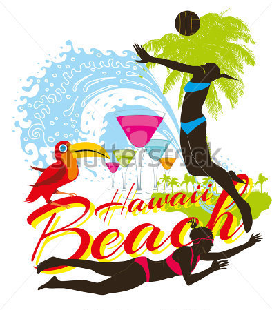 Hawaii Beach Volley Clip Art   Clipartlogo Com
