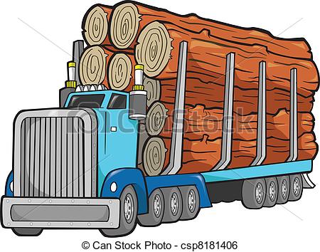 Of Logging Truck Vector Illustration Art Csp8181406   Search Clipart