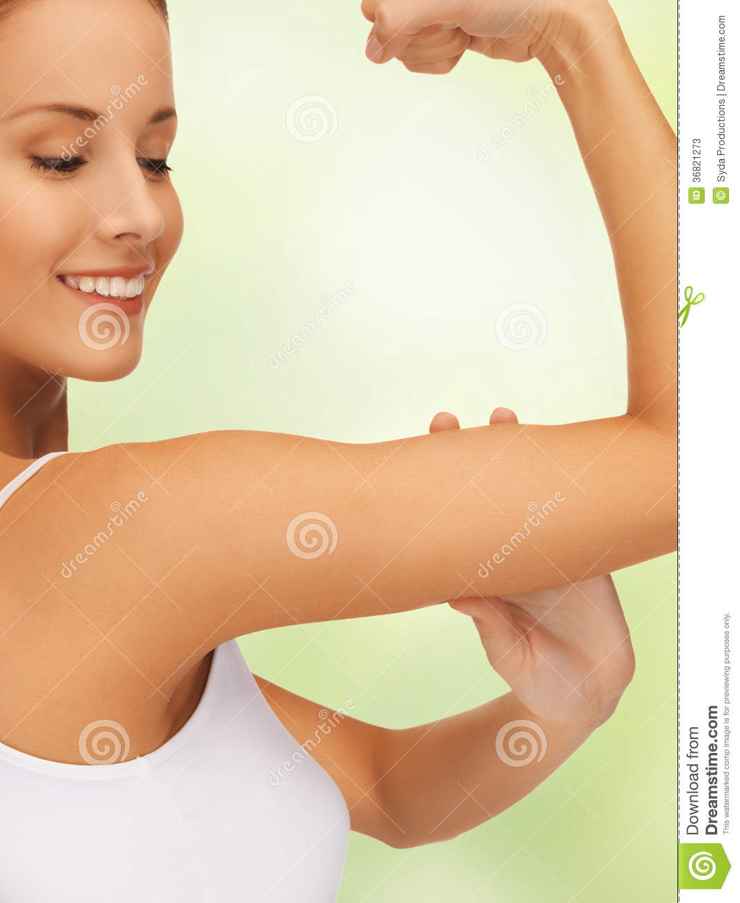 Sporty Woman Flexing Her Biceps Stock Photos   Image  36821273