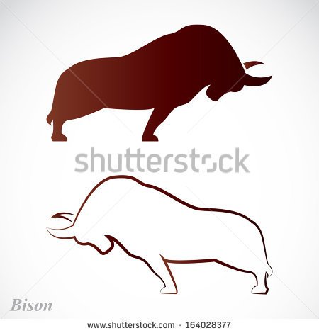 Vector Image Of An Bison On A White Background   Stock Vector