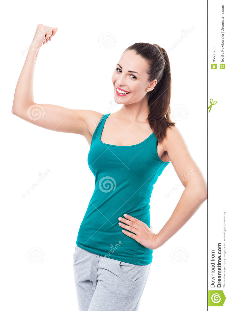 Woman Flexing Biceps Royalty Free Stock Image   Image  35695266
