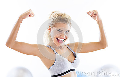 Woman Flexing Biceps Royalty Free Stock Photos   Image  34699388