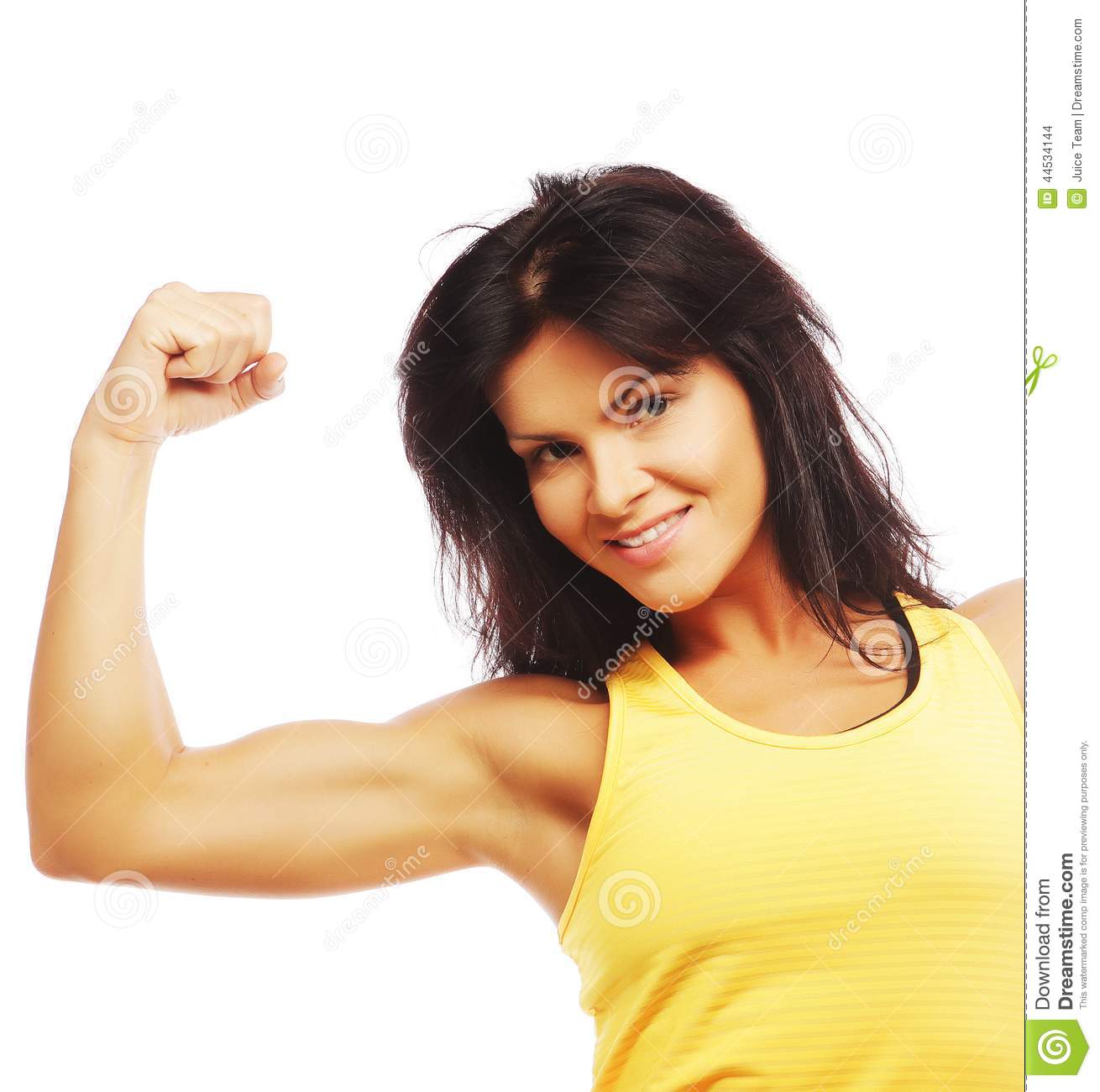 Young Sporty Woman Flexing Her Biceps Stock Photo   Image  44534144
